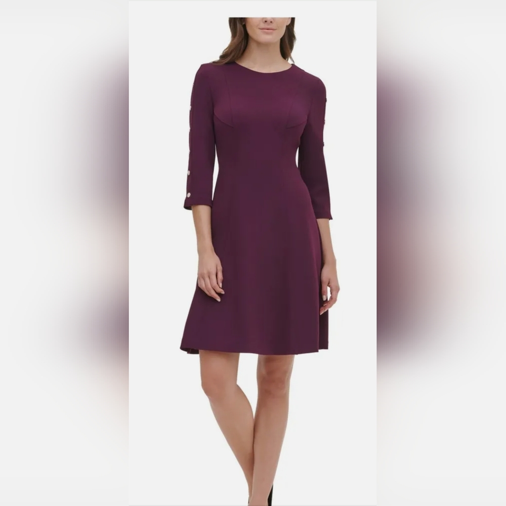 Tommy Hilfiger great condition purple dress gold buttons size six